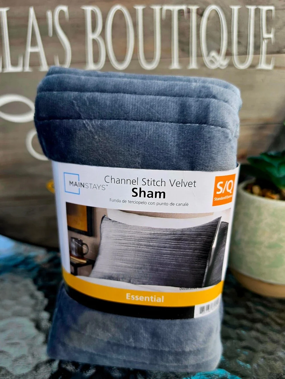 Mainstays Soft Velvet Pillow Sham Standard
